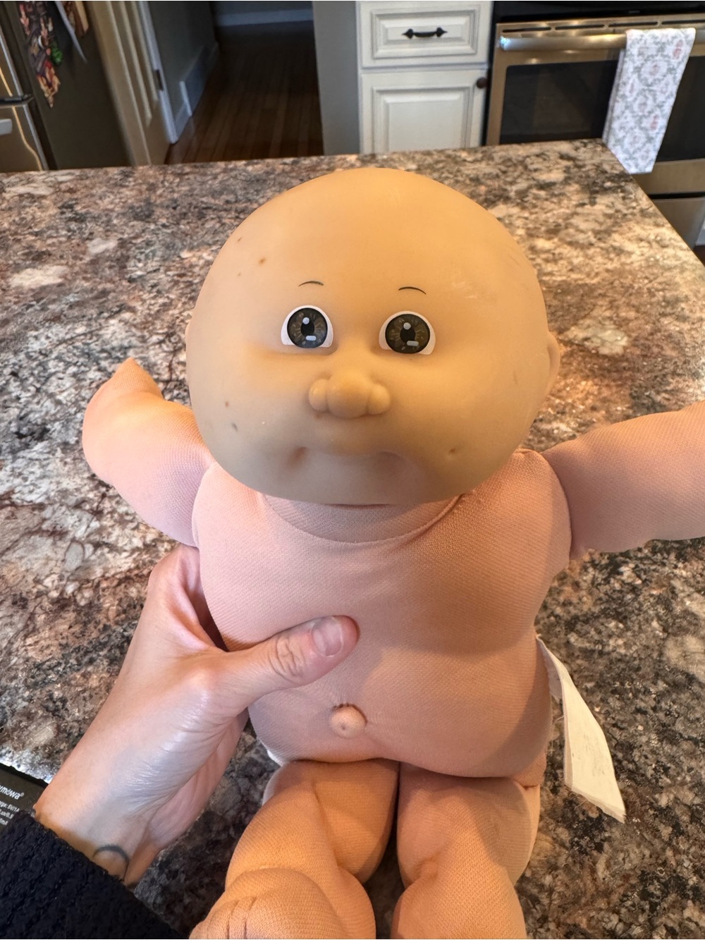 1980s Coleco Cabbage Patch Kids Brown Eyed Preemie doll featuring a bald head - Picture 8 of 16
